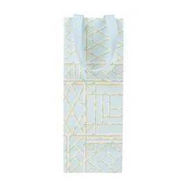 Caspari Bamboo Screen in Robin's Egg Wine & Bottle Gift Bags - 1 Gift Bag Included