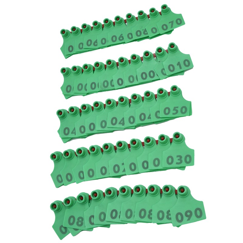 100Pcs TPU Pig Cow Ear Tag with Number 001‑100 Ear