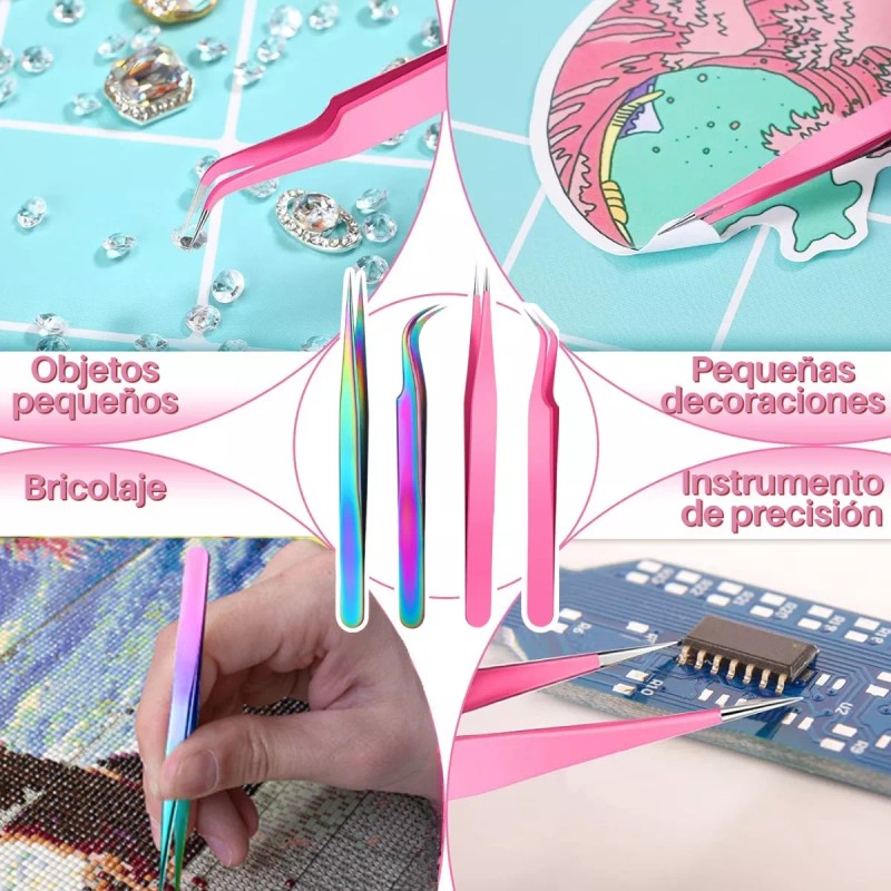 Universo en Linea Pinzas Pestañas Postizas Acero Vetus Esd-12 Y