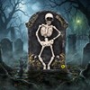 Halloween Skeleton Tombstone Figurine - Spooky Graveyard Indoor Decor Prop