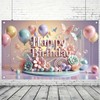 Flower and Butterfly Pattern Theme Happy Birthday Backdrop Banner Happy