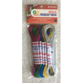 GO CREATES  6 Pack !  METALLIC FriendShip  Thread Add Shimmer To Jewelry !
