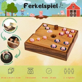 ROMBOL Piggy Game, Dice Game with the Cute Piggies for the Whole Family, for 2 to 6 Players