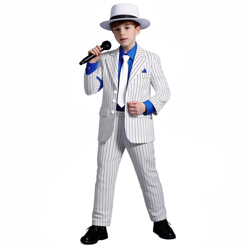 BAURGHOP Kids Dance Star Costume for Boys 80s 90s Hop