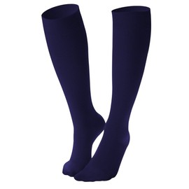 Dr. Comfort Women's Micro Nylon Graduated Compression Knee-High Sock, 10-15 mmHg, Navy, Medium