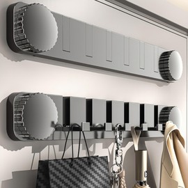 YISMAN Coat Hanger Wall, Suction Cup Shower Hooks Coat Hooks Rack,Adhesive 6 Hooks for Bathroom Kitchen Towel, Robe, Loofah Removable and Reusable for Bags Coat Grey (2 Pack)