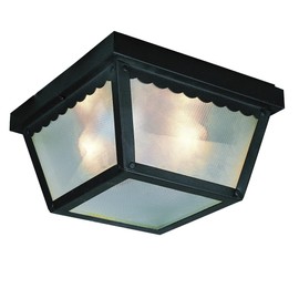 Trans Globe Lighting 4901 BK Outdoor Samantha 5" Flushmount Lantern, Black