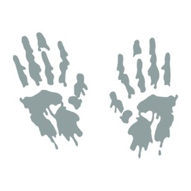 VWAQ Bloody Hands Decal Scary Stickers Window Decal (Silver)