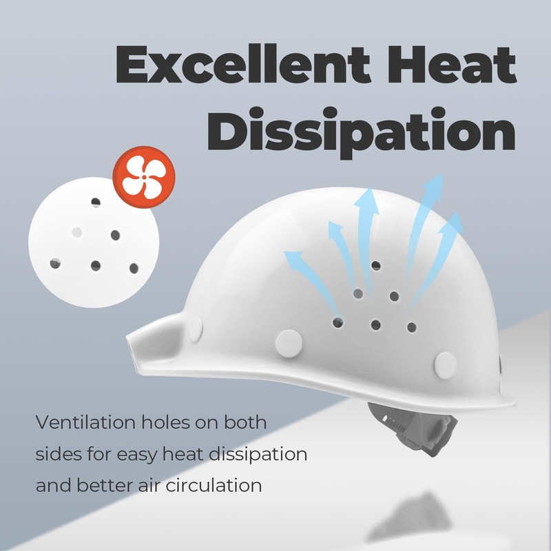 MUSTBAU Hard Hat with LED Light Vented Cap Safety Helmet