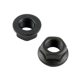 POSH FAITH M10 910210-K2 Motorcycle Supplies Flanged Nuts Stainless Steel P1.25 Black, 2 Pieces