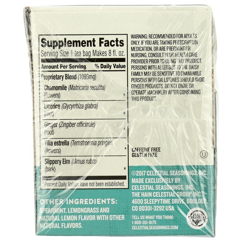 Celestial Seasonings Throat Tamer Herb Tea, 20 Tea Bags per