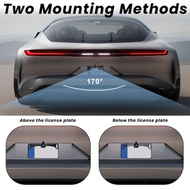 TNJPSEK AHD 720P Metal Backup Camera, Car Rear View Camera License Plate Bracket, 170° Wide Angle License Plate Rear View Camera with Clear Night Vision for Car/SUV/RV/Truck(HD/AHD)