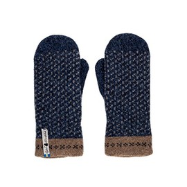 Öjbro Swedish made 100% Merino Wool Soft Thick & Extremely Warm Mittens (Small, Skaftö Marin)
