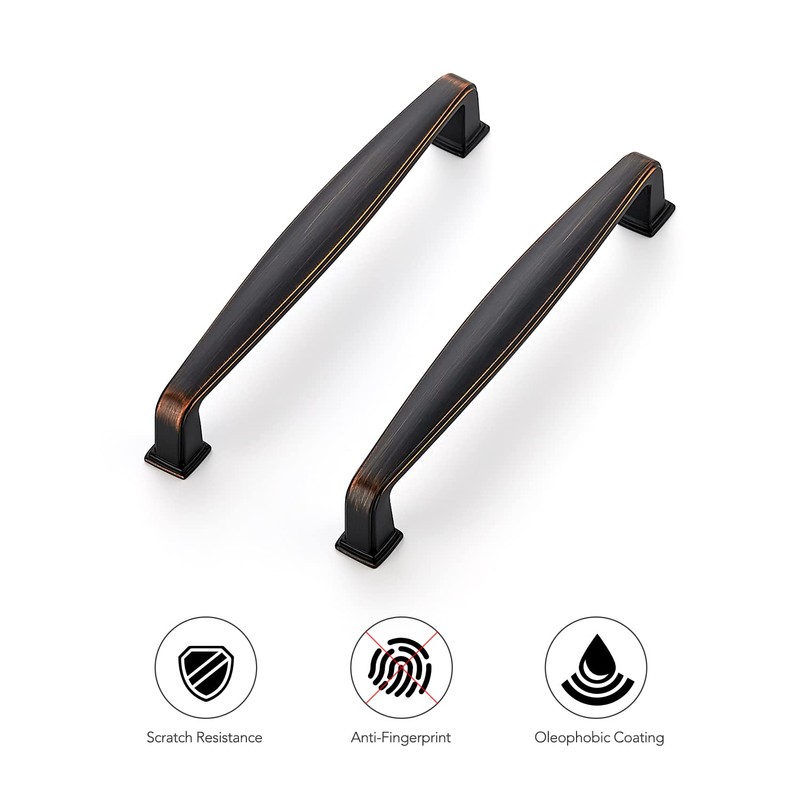Ravinte 5 Pack Bronze Cabinet Handles: 5-inch Solid Oil Rubbed