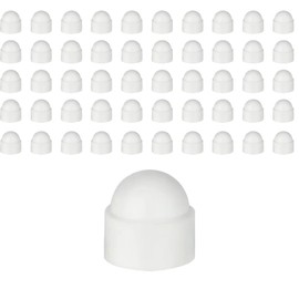 Globellapro Hex Nut Cover, 50 Packs, M6*10*14mm, Plastic, White, Nut Cover for Hex Bolts