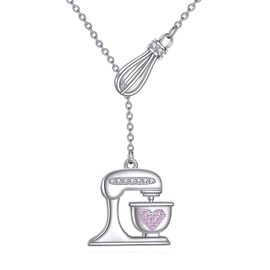 YAFEINI Baker Gift Baking Necklace S925 Sterling Silver Baker Pendant Necklace Baking Jewelry Gifts for Bakers And Bake Lover Women Female Mom