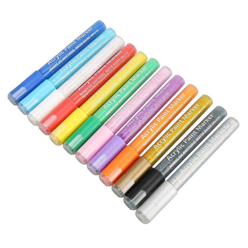 12pcs Nail Polish Pens Multiple Colors Quick Drying DIY Nail