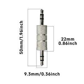 bociloy 4PCS 3.5 mm Male to Male Audio Cable Connector, 1/8” Audio Adapter Male to Male Jack Adapter, Metal Male Headphone Jack Coupler Connector, Silver Plated