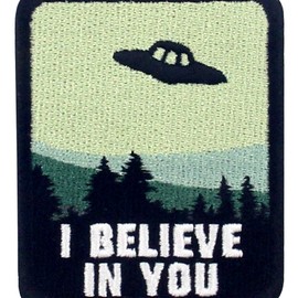 I Believe in You X - Files UFO Patch Patch Embroidered Biker Applique Iron On Sew On Emblem