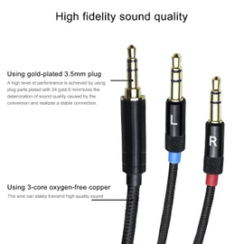 AX 3.5MM Upgraded Replacement Headphones Balanced Headphones Audio Cable for Sony MDR-Z7、 Z5、Z7M2、Z1R BEYERDYNAMIC T1、T5,Stereo Dual 3.5mm Male to 3.5mm 4.3FT
