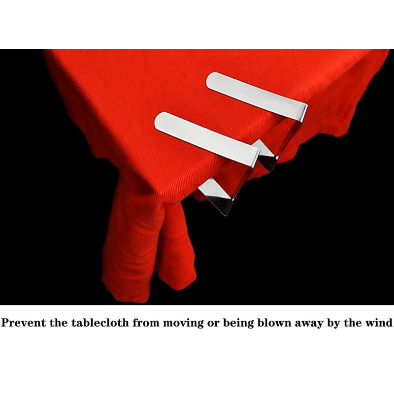 18 Packs Sliver Tablecloth Clips Stainless Steel Metal Triangular Table