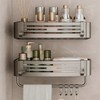 2Pcs Corner Shower Shelf Caddy Suction Cup, No Drill Hole