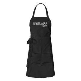 huuraa Apron New Zealand My Love Vorbinder Cooking Apron for All Fans of New Zealand Gift Idea for Friends and Family, black
