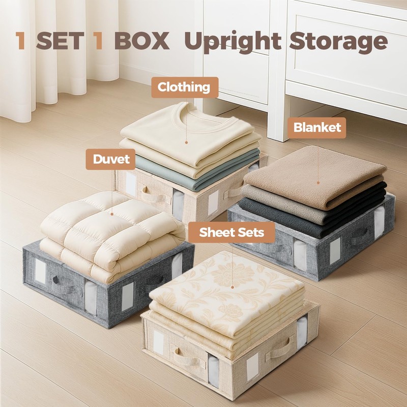 4Pack Sheet Organizers for Linen Closet - King/Queen Size Bedding