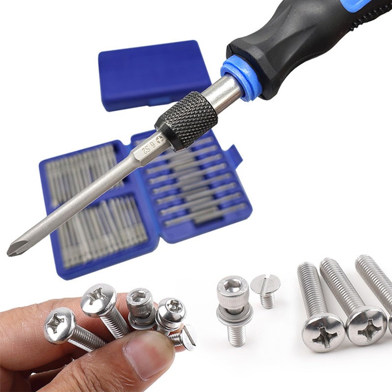 50pcs Extra Long Security Bit Set,Screwdriver Bit Set, Extra Long