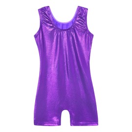 EQSJIU Green Girls Gymnastics Leotards with Shorts Pure Purple Shiny Sparkle Leotard for Girls Gymnastics 4t 5t 4-5t Dance Class