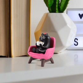 PAJH Miniature Cat Figurines Mini Cat Figurines Resin Cat for Office Cat Gift for Cat Lovers