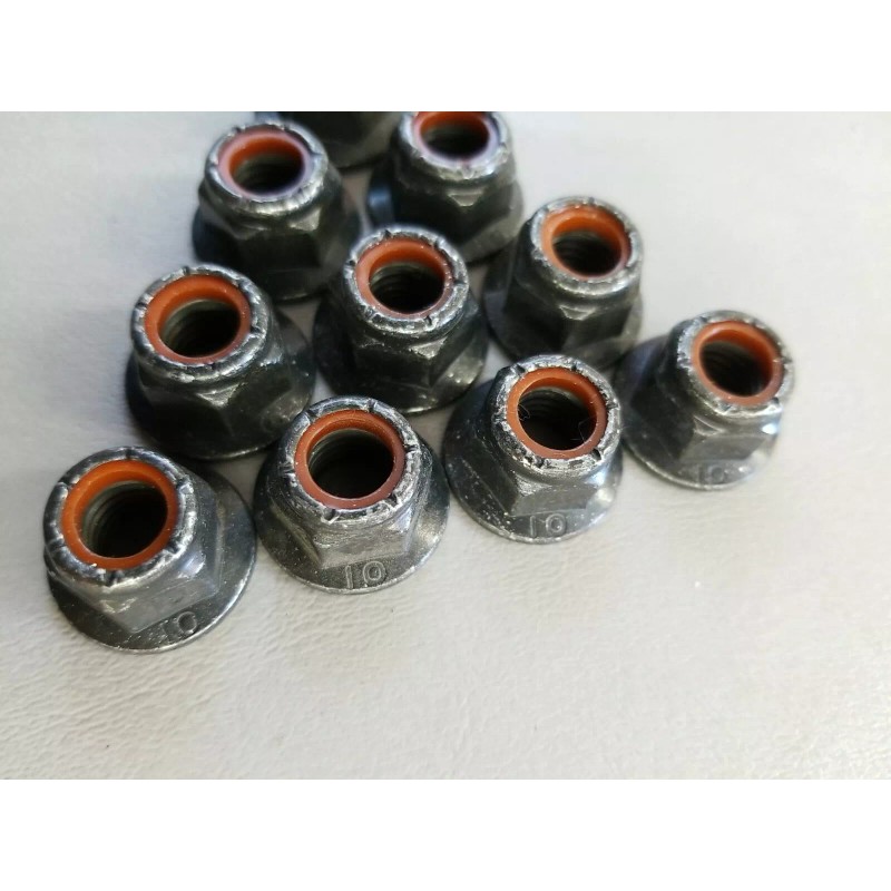 Textron (10) M10x1.5 Hex Flange, Nylon Insert Lock Nuts CL10.9