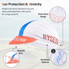 HYSENM Cycling Cap Bicycle Cap Summer Cycling Cap Bandana Black Cycling Hat Under Helmet MTB Retro Road Bike, Orange+White