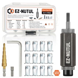 Jack nut Installation Tool Set Hand Thread Insert Jacknuts Assortment Kit for Thin Metal Plastic Polywood Pressboard Hardboard (M6 (Jack Nut Tool-12pcs, Long))