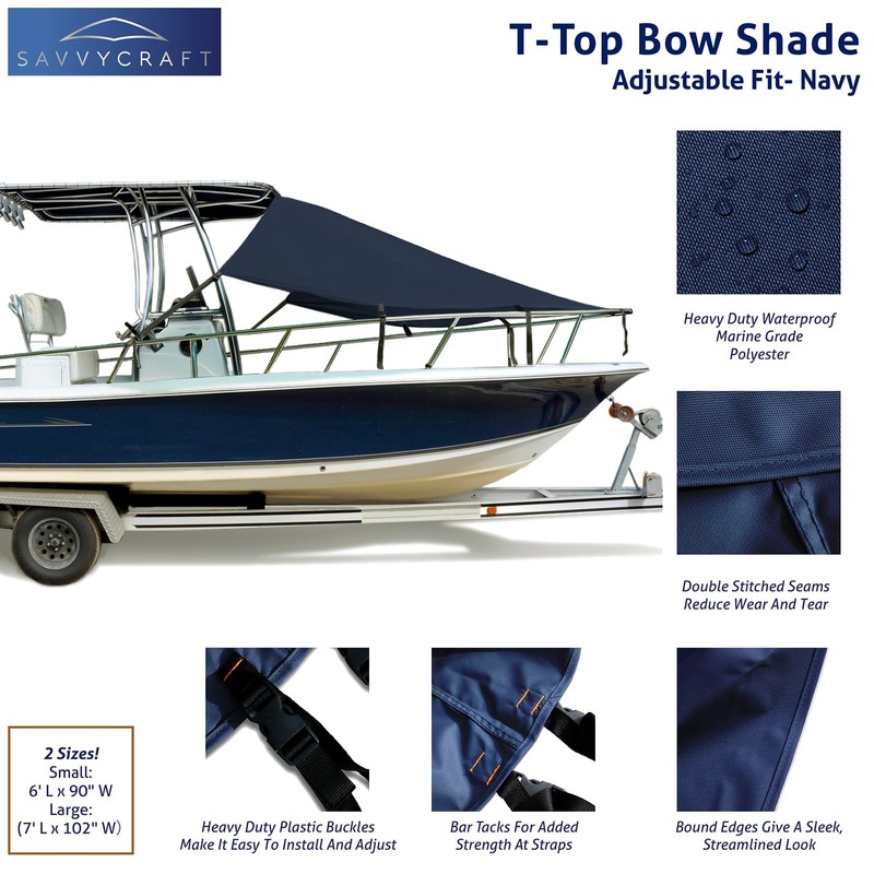 SavvyCraft T-Top Bow Shade, UV Protection T-Top Shade Extension 600D