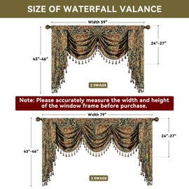 Leopard Window Waterfall Valance Curtains 1 Panel, W59 Inch