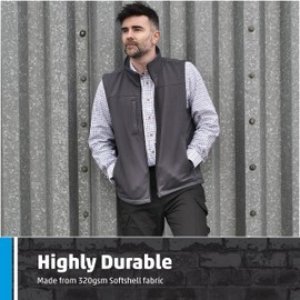 Fort Men's 282 Breckland Softshell Bodywarmer, Black, L