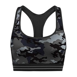 Champion Womens The Absolute Workout Sports Bra, XS, Leaf Camo Neutral/Black