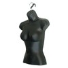 Black Female Hollow Back Mannequin Torso Set w/ Acrylic Stand