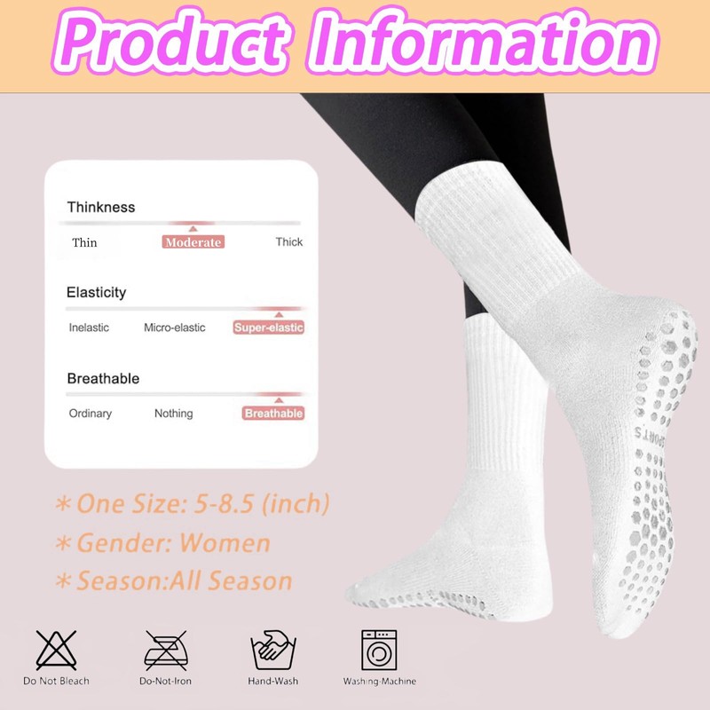 ZANZER Pilates Socks with Grips for Women,Non-Slip Yoga Ballet Barefoot