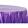 CVL 1 Pc, Glitz Sequins 132" Round Tablecloth - Purple