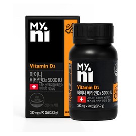 Myny Vitamin D3 5000IU 25.2g, 90 tablets, 4 pieces / 마이니 비타민D3 5000IU 25.2g, 90정, 4개