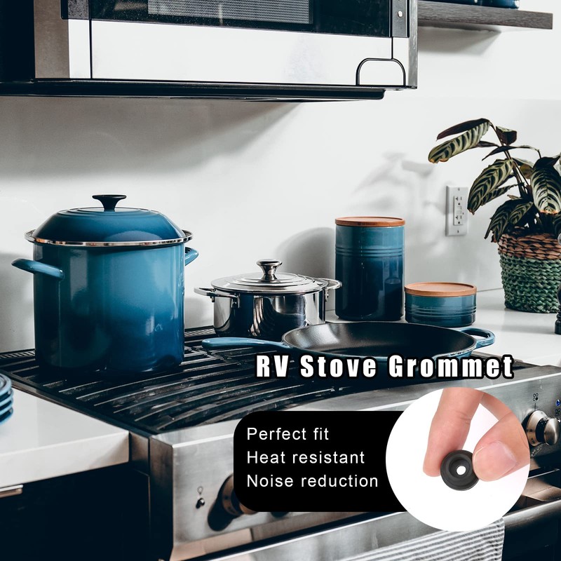 AIEX 12 Pcs RV Stove Top Grommets, Black Furnace Grommet