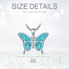 HPQQ Butterfly Necklace for Women Sterling Silver turquoise Pendant Necklace