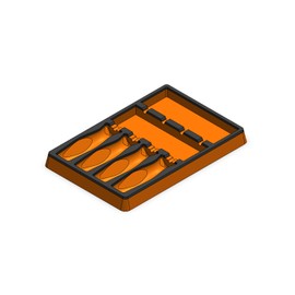 4 Piece Miniature Pick/Screwdriver Tray (Fits: Snap On Instinct Grip) (Orange/Black)