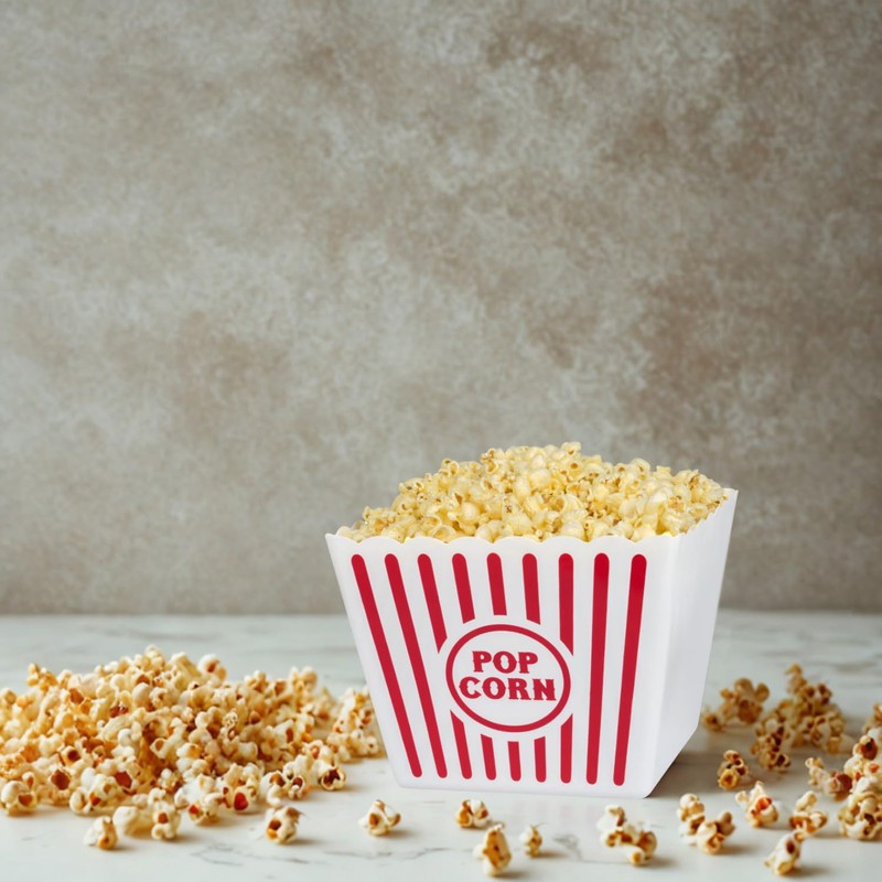 Bistras Plastic Reusable Popcorn Bowl, Large Classsic Popcorn Bucket for