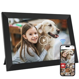 10.1 Inch WiFi Digital Photo Frame Built in 32GB Memory, 1280x800 IPS LCD Touchscreen, Auto-Rotate and Audio, Quick and Easy Share Photos or Videos via the Frameo App, the Best Choice for Gifting