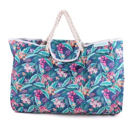 Bagandcute 29L Magnetic Snap Closure Beach Bag,7 Pockets Waterproof Pool Tote Bag, Foldable Sandproof Swimming Bag