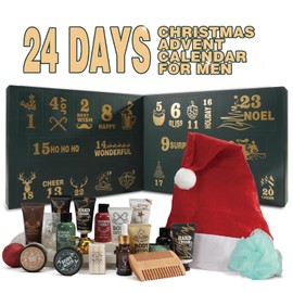 Rinse&Robust Mens Christmas Gifts 2025 Advent Calendar 24PCS Beauty Advent Calendar For Men Christmas Advent Calendars Holiday Gifts 24 Days Countdown Calendar Beard Care Grooming For Men