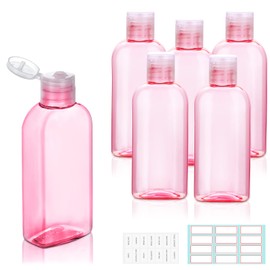 Kitchen GIMS Travel Bottles for Toiletries 6 Pack 3.4oz/100ml with Flip Cap Empty Squeeze Bottles Travel Toiletry Bottles for Shampoo, Conditioner & Lotion with Lables